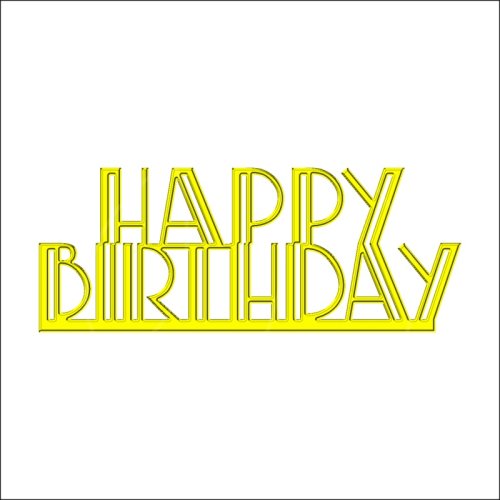 Топпер декоративный акриловый "Happy Birthday" Золото 11х4 см ТСК207