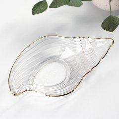 Блюдо сервировочное стеклянное "Ракушка с золотом" 9038800