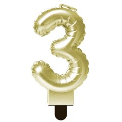 Свеча декоративная Цифра "3" Шар Золото 622095-3	