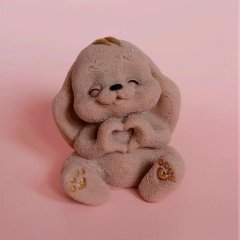 Фигурка из шоколадной глазури "Зайка сердечко. Молочный" ФГ117 Молочный