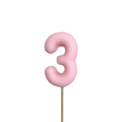 Фигурка из шоколадной глазури "Воздушный шарик розовый цифра 3" ФГ173(розовый3)	