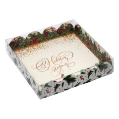 Коробка для сладостей с прозрачной крышкой "Новогодняя" 13х13х3 см 6930820