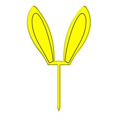 Топпер декоративный акриловый "Ушки кролика" Золото 7х6,5 см ТСК91