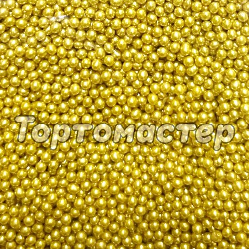 Посыпка декоративная сахарные шарики "Золото" 1-2 мм 50 г 33153