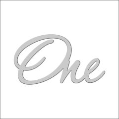 Топпер декоративный акриловый "One" Серебро 8х4 см ТСК48