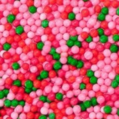 Посыпка декоративная шарики "Красно-малино-розово-зелёный" 2 мм 1 кг tp20042