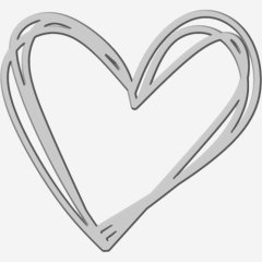 Топпер декоративный акриловый "Сердце" Серебро 7 см ТСК365