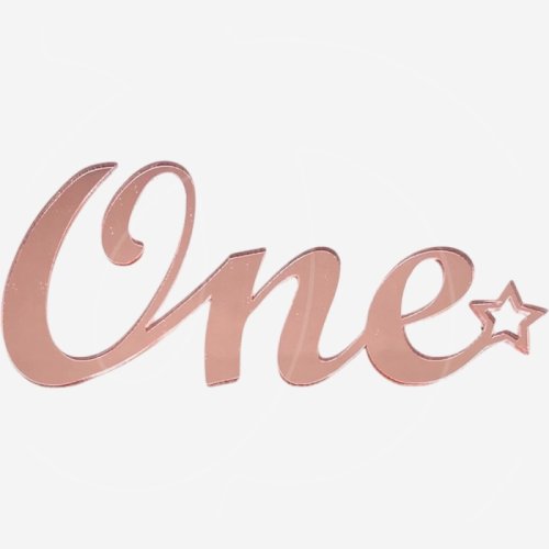 Топпер декоративный акриловый "One" Розовый 9х4 см 