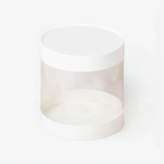 Коробка для торта тубус белая D12 H12 см 